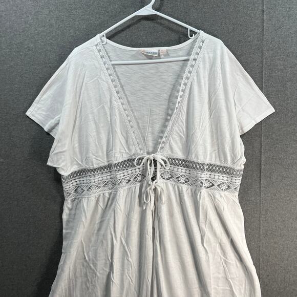 Belle Beach by Kim Gravel Petite Slub Knit Cover Up White, Petite M/L - Picture 6 of 14